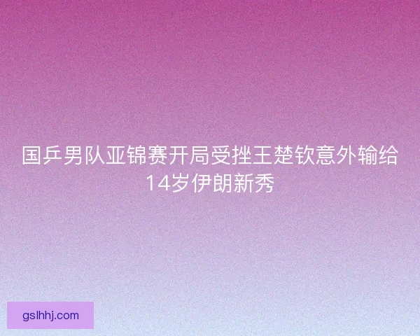 国乒男队亚锦赛开局受挫王楚钦意外输给14岁伊朗新秀